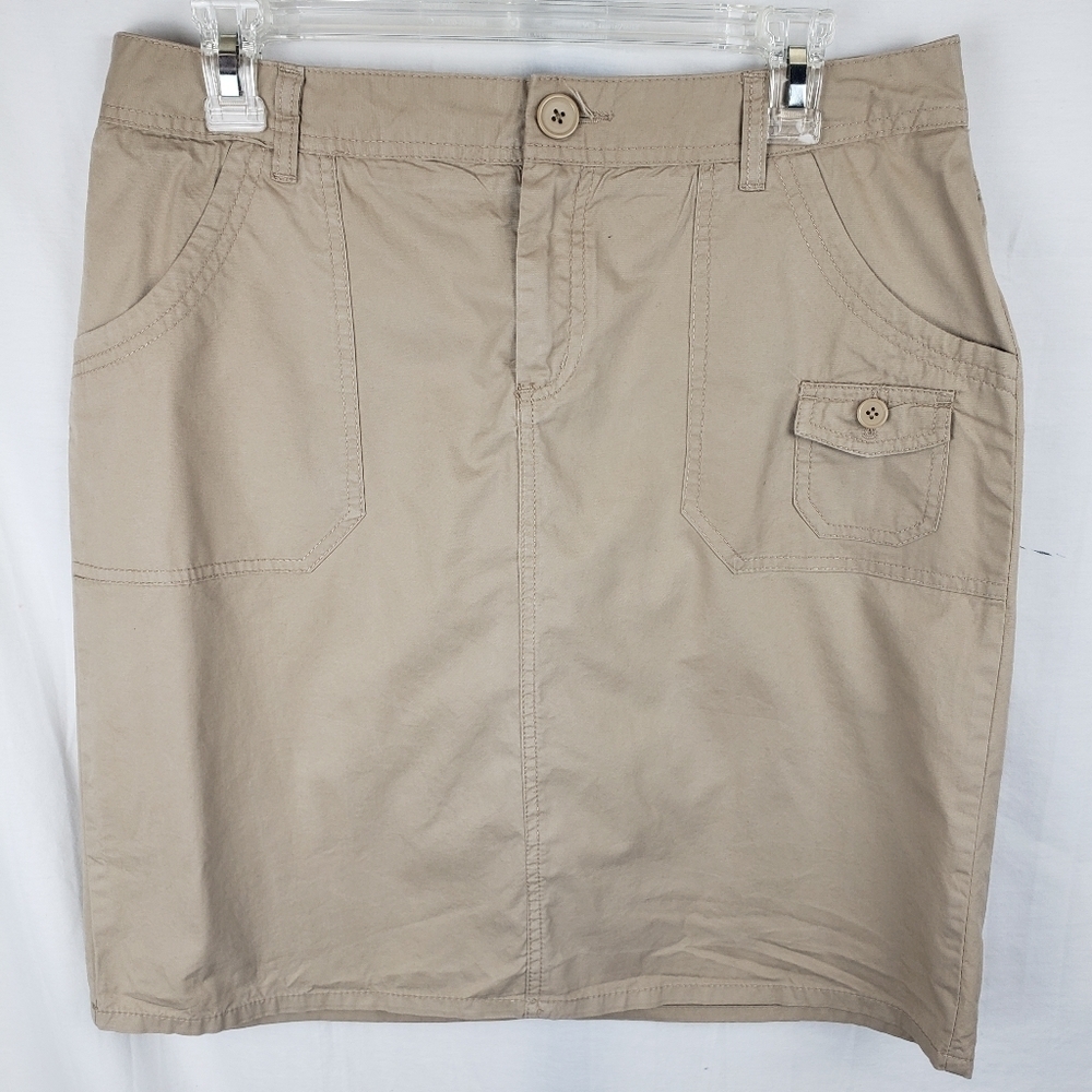 Basic Editions Khaki Cotton Skirt Sz M